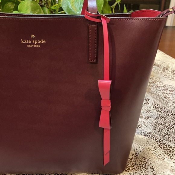 Kate Spade Lawton Way Maroon / Pink Tote (ABBA) - Picture 3 of 12